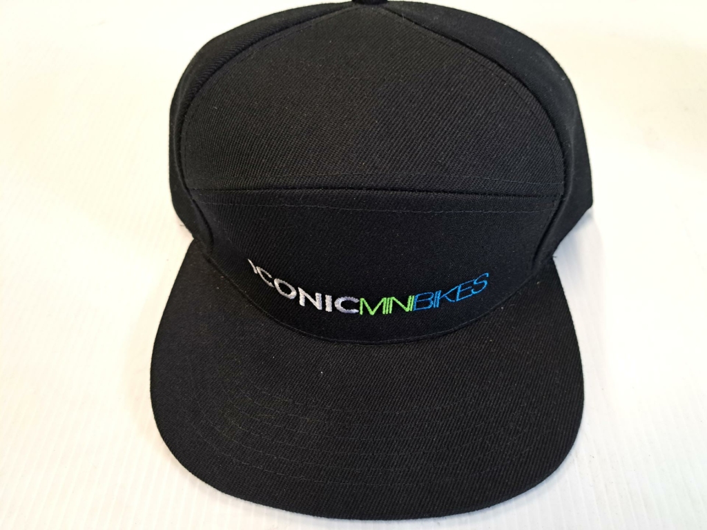 iconic Minibikes cap with flat peak Black